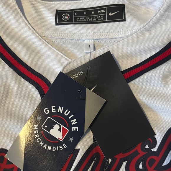 Nike Kids Braves White Jersey - Picture 2 of 3